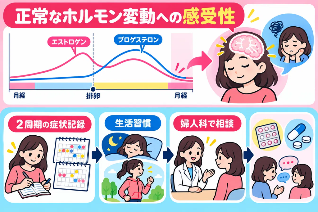 PMSのセルフケアと治療のイメージ
